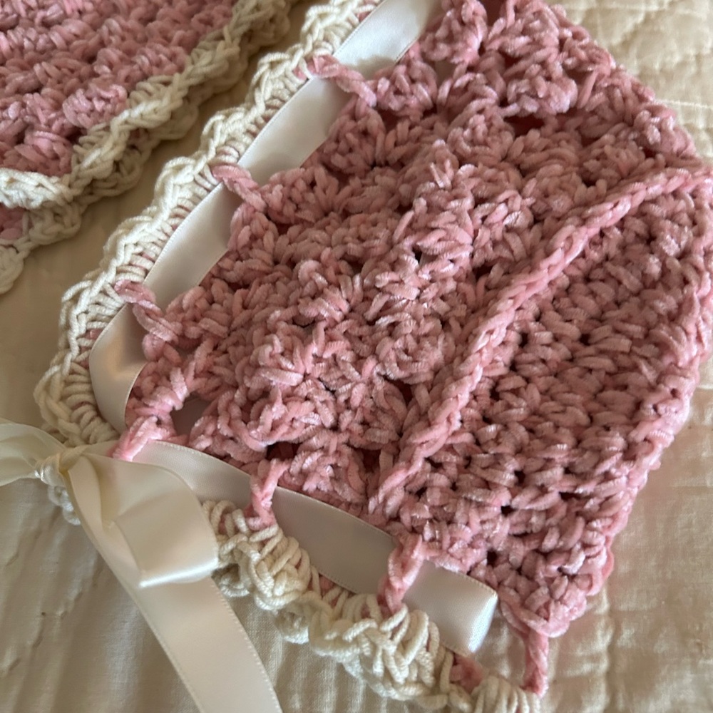 Hand crochet baby sweater and Hat